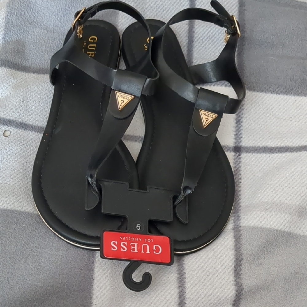 Guess Black Classic Thong Sandals